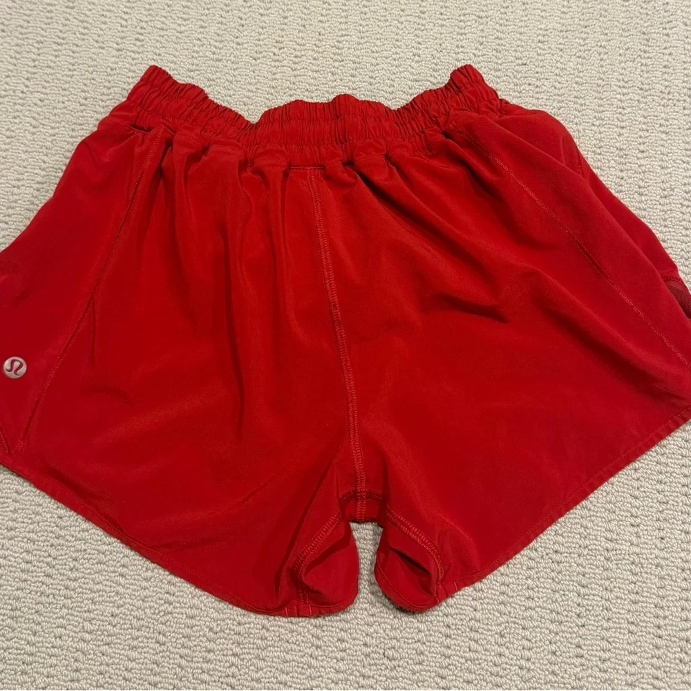 lululemon athletica Women’s Red Athletic Shorts - Hotty Hot 4”
